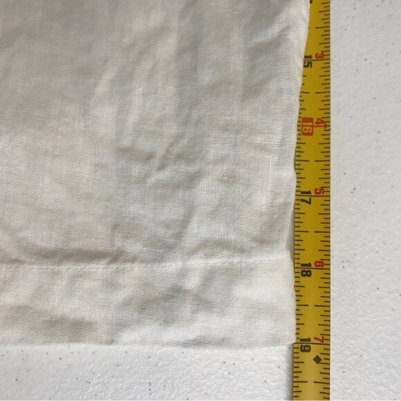 Breakwater Embroidered Linen Short Sleeve Button Front White Shirt Mens Medium - Picture 12 of 14